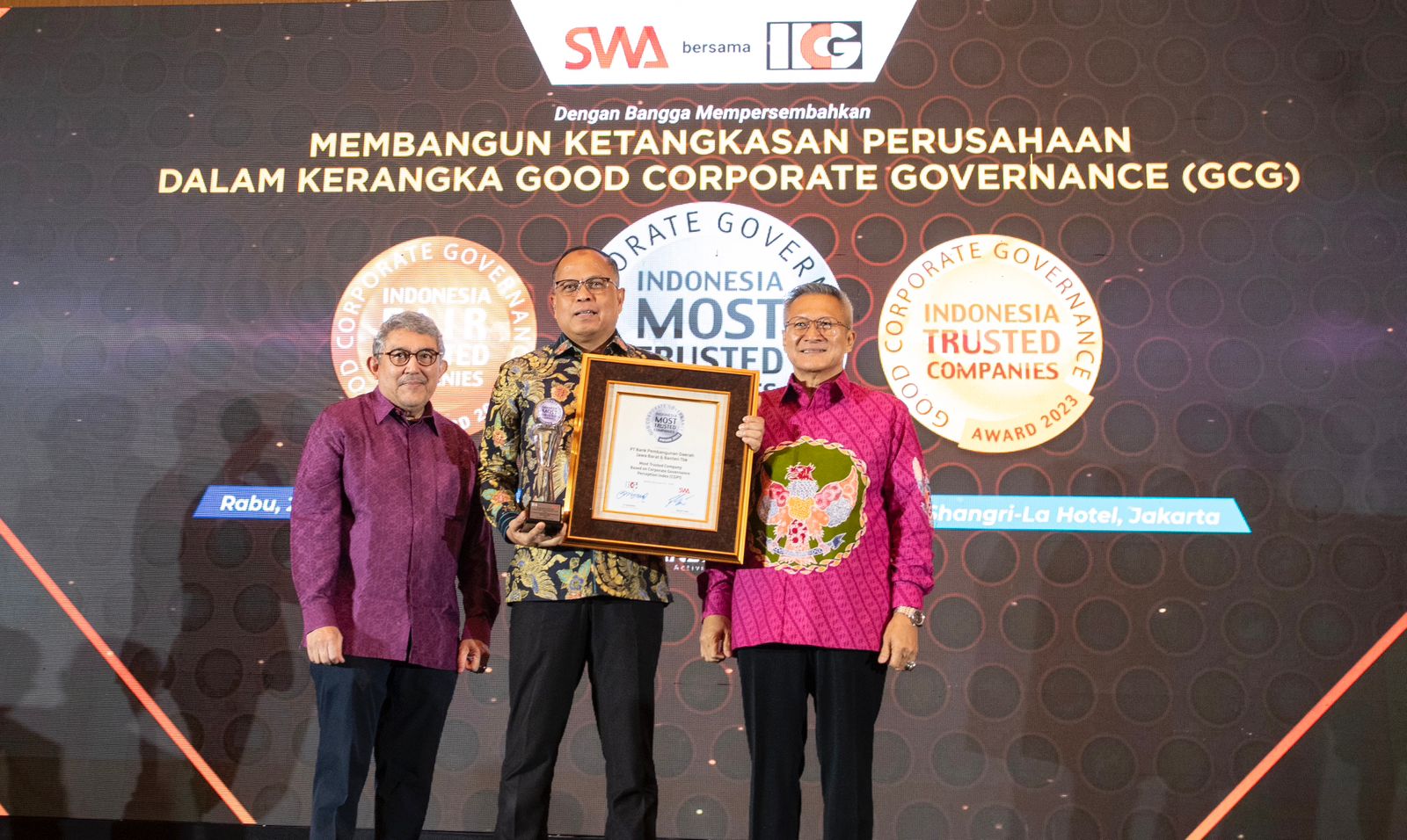 Bank bjb Raih Penghargaan di Ajang CGPI Award 2023