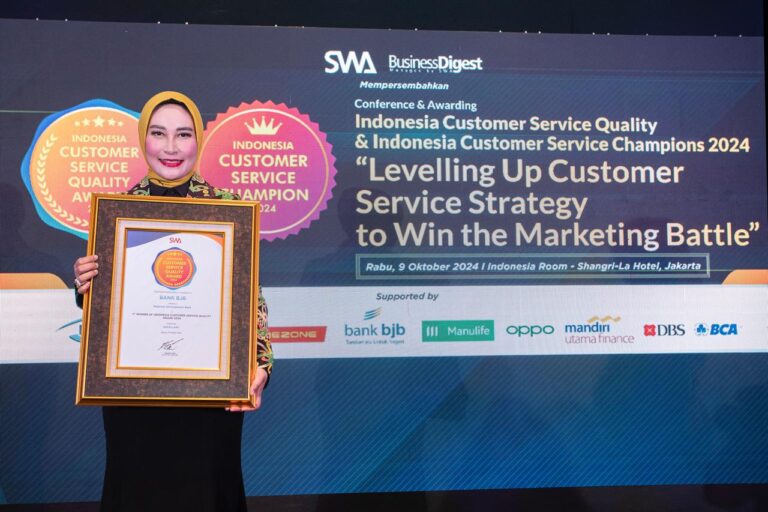Konsisten Menjaga Pelayanan Kepada Nasabah, bank bjb Raih Penghargaan Indonesia Customer Service Quality Award 2024