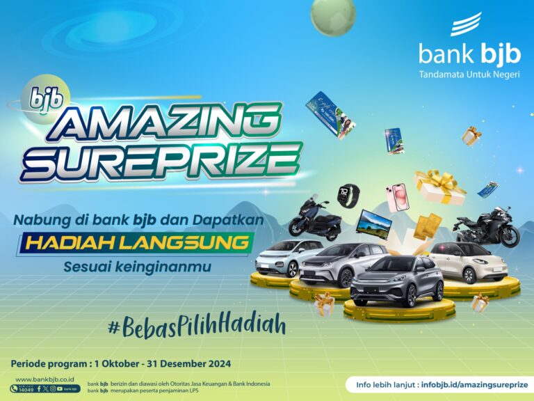 bank bjb Hadirkan Program Amazing SurePrize, Tempatkan Dana Bisa Dapat Hadiah Cashback Hingga Kendaraan Bermotor
